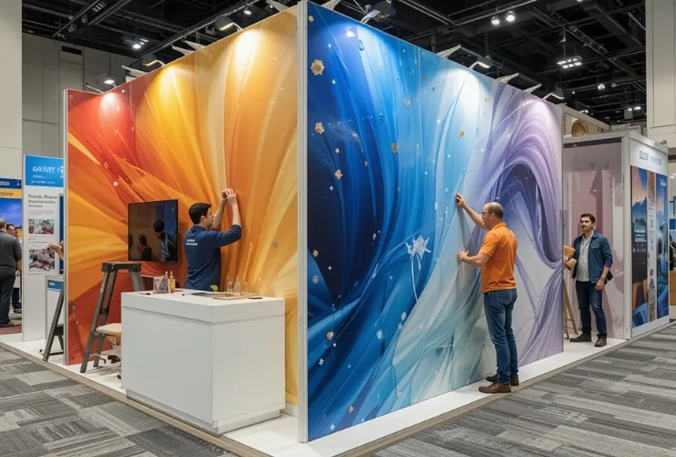 Colocación de vinilos para stands y ferias en Barcelona