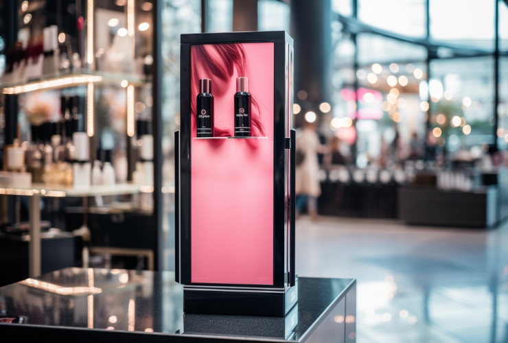 Instalación PLV Barcelona display perfume