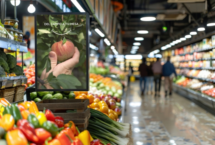 Instalación PLV Barcelona supermercado